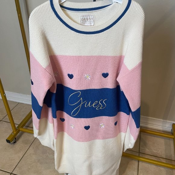 GUESS MULTI COLOR STRIPE SWEATER DRESS 6X/7 - Picture 5 of 10